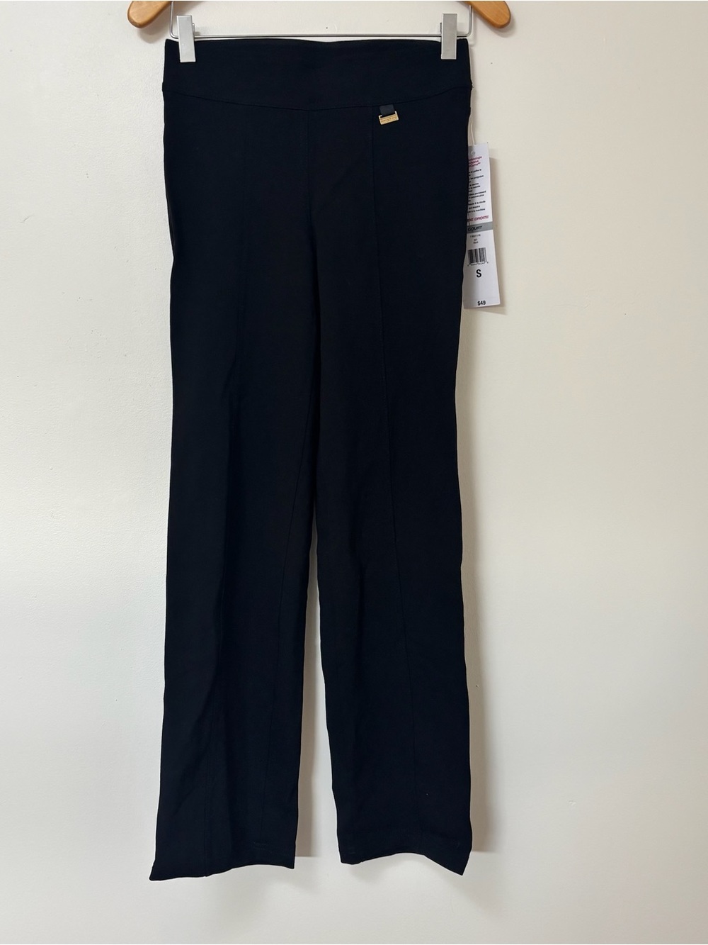 Bianca Nygard Women's Black Skinny Ponte Pants with Gold Accent sized small